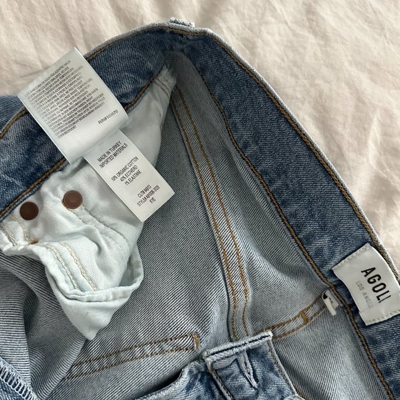 AGOLDE Kye Mid Rise Straight Crop Jeans in color Foreseen - Picture 6 of 7